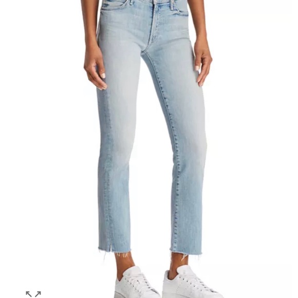 MOTHER Light Blue Distressed Straight-Leg Jeans - Picture 7 of 7